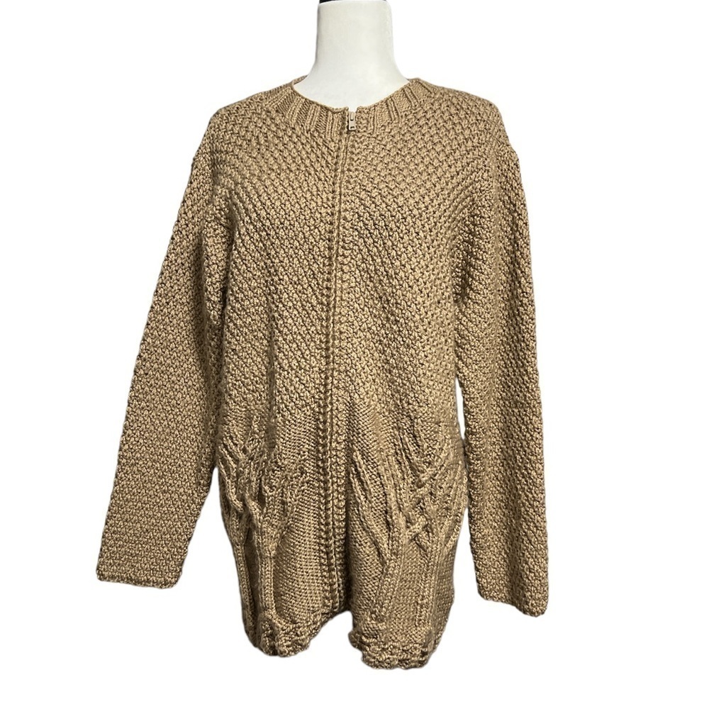HANDMADE Knitted Full Zip Sweater